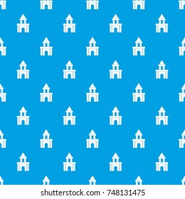 Blocks toy pattern repeat seamless in blue color for any design. Vector geometric illustration
