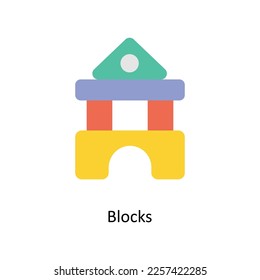 Blocks vector Flat Icons. Simple stock illustration stock illustration