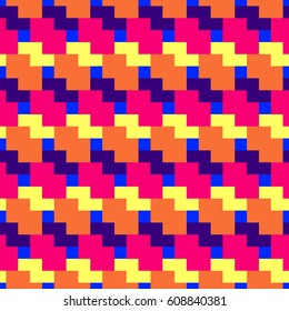 Blocks wallpaper. Repeated color figures abstract. Seamless surface pattern design with polygons. Mosaic motif. Digital paper for page fills, web designing, textile print. Vector at illustration