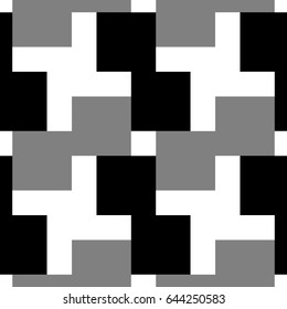 Blocks wallpaper. Repeated color figures abstract background. Seamless surface pattern design with polygons. Mosaic motif.  