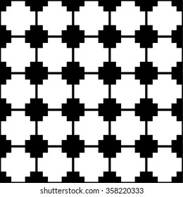 Blocky, monochrome pattern with squares. Seamlessly repeatable.