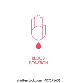 Blod donation vector poster. Modern flat style.