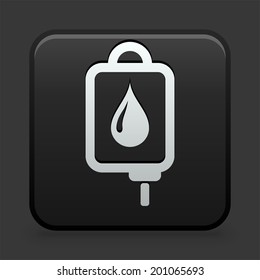 Blodd Drip Icon on Black and White Button 