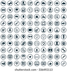 blog 100 icons universal set for web and mobile