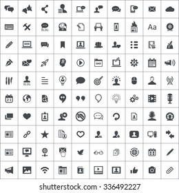 blog 100 icons universal set for web and mobile
