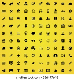 blog 100 icons universal set for web and mobile
