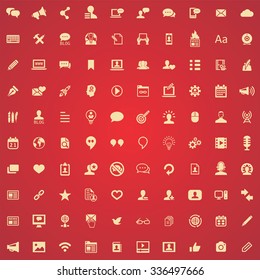 blog 100 icons universal set for web and mobile
