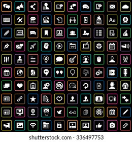 blog 100 icons universal set for web and mobile

