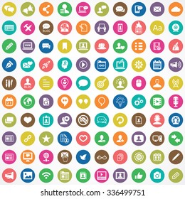 blog 100 icons universal set for web and mobile