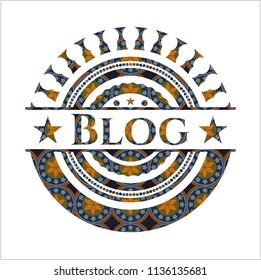 Blog arabic emblem background. Arabesque decoration.
