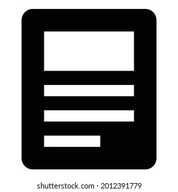 Blog, article, content vector icon.