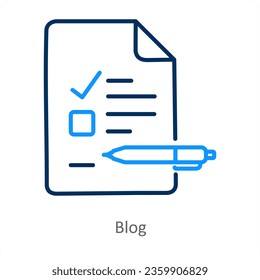 Blog and article icon concept