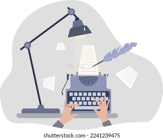 Blog author and creative literature writer .flat vector illustration.