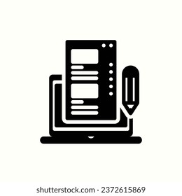 blog black icon, isolated icon in light background, perfect for website, blog, logo, graphic design, social media, UI, mobile app