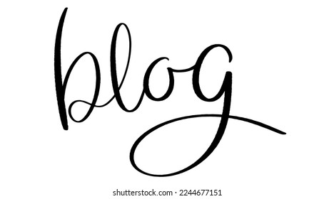 Banner de letras del cepillo negro vectorial BLOG