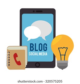 Blog and blogger social media design, vector illustration.