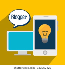 Blog and bloggers trend design, vector illustration graphic