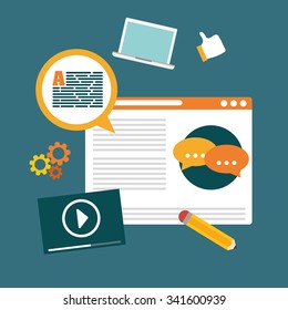 Blog, blogging and blogglers theme design, vector illustration graphic