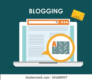 Blog, Blogging And Blogglers Theme Design, Vector Illustration Graphic