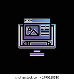 Icono de vector de gradiente azul de blog