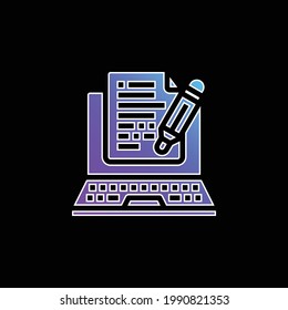 Blog blue gradient vector icon