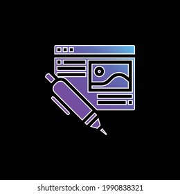 Blog blue gradient vector icon