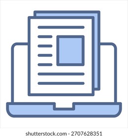 Blog Blue Icon Vector Illustration