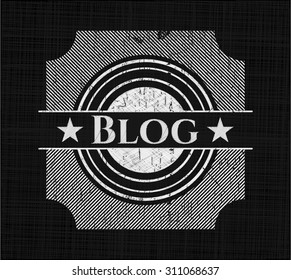 Blog chalkboard emblem on black board