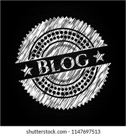 Blog chalkboard emblem written on a blackboard