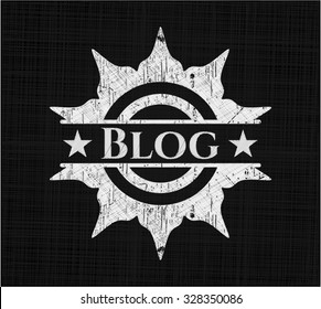 Blog chalkboard emblem written on a blackboard
