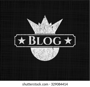 Blog chalkboard emblem written on a blackboard