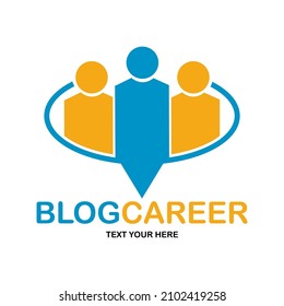 Blog chat or career and job vector logo template. This design use orange and blue color. Suitable for business.
