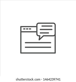 blog comment icon vector illustration