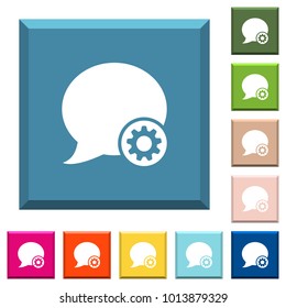 Blog comment settings white icons on edged square buttons in various trendy colors