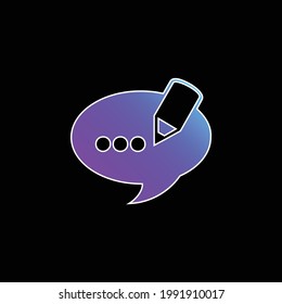 Blog Comment Speech Bubble Symbol blue gradient vector icon