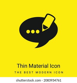 Blog Comment Speech Bubble Symbol minimal bright yellow material icon