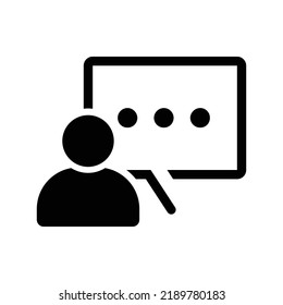 Blog commenting icon. black vector graphics.