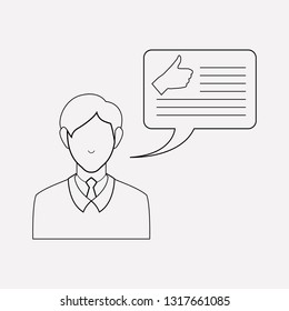 Blog commenting icon line element. Vector illustration of blog commenting icon line isolated on clean background for your web mobile app logo design.