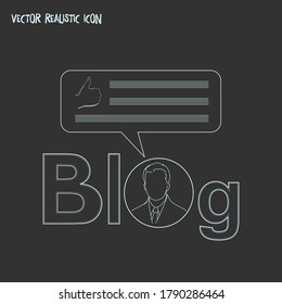 Blog commenting icon line element. Vector illustration of blog commenting icon line isolated on clean background for your web mobile app logo design.
