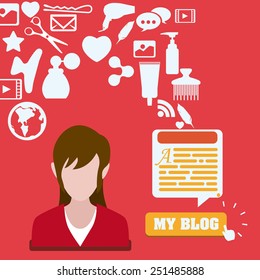blog concept design, vector illustration eps10 graphic 