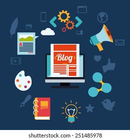 blog concept design, vector illustration eps10 graphic 