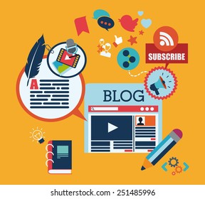blog concept design, vector illustration eps10 graphic 