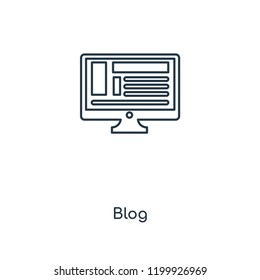 Blog concept line icon. Linear Blog concept outline symbol design. This simple element illustration can be used for web and mobile UI/UX.