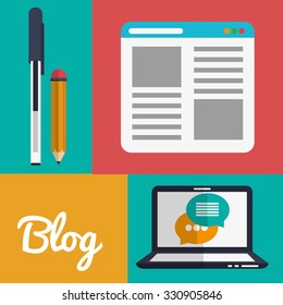 Blog concept with technology icons design, vector illustration 10 eps graphic.