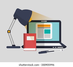 Blog concept with technology icons design, vector illustration 10 eps graphic.