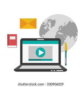 Blog concept with technology icons design, vector illustration 10 eps graphic.