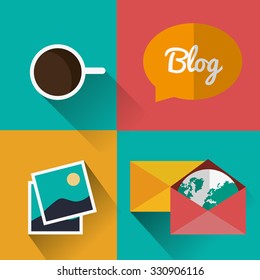 Blog concept with technology icons design, vector illustration 10 eps graphic.