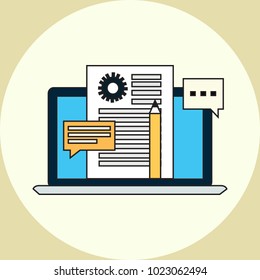 Blog Content Writer, professional content writer flat vector illustration