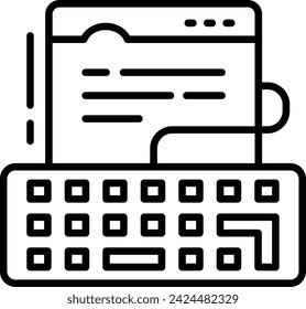 Blog or content Writing vector outline design, Web design and Development symbol, user interface or graphic sign, website builder stock illustration, Browser keyboard shortcuts concept