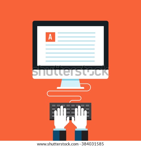 Blog, Copywriting. Flat design modern vector illustration concept.